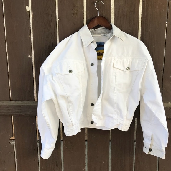 vintage white denim jacket